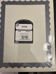 100 Professional Award Certificate Paper 8.5 x 11 Westminster Blue NEW SEALED - Picture 1 of 2