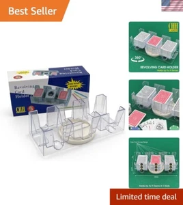9 Deck Revolving Playing Card Holder - Clear Plastic Organizer for Game Nights - Picture 1 of 9