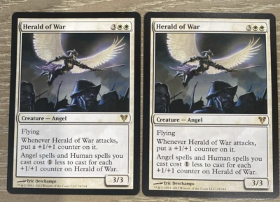 (2) Herald of War Near Mint, English Avacyn Restored MTG Magic Free Ship - Image 1 of 2