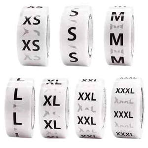 3500 Stück Kleidergröße Aufkleber, Runde Selbstklebende Größe Aufkleber Etiketten, Weiß... - Bild 1 von 5