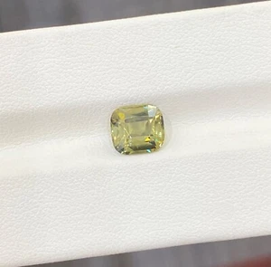 2.92 ct Top Luster Unheated Greenish Yellow Natural Zircon - Cushion Gems Video - Picture 1 of 3