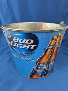 NEW Bud Light NFL "Here we go" Metal Beer Ice Bucket Pail - Picture 1 of 5