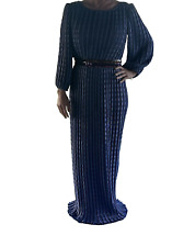 70s Vintage Edith Flagg Fortuny Crinkle Pleat dress Multi Color Sequin Belt
