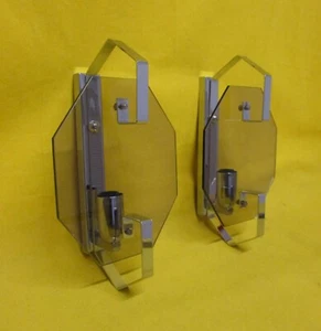 ✅ MERAVIGLIOSA COPPIA APPLIQUE PIETRO CHIESA PER FONTANA ARTE 1960 ANTIQUE-4683 - Foto 1 di 10