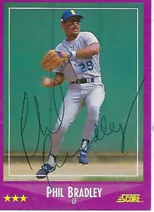 PHIL BRADLEY 1988 FIRMADO PUNTUACIÓN #66 - SEATTLE MARINERS - Imagen 1 de 1