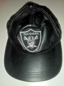Genuine Leather Shell Raiders Cap Black Vintage Rare - Picture 1 of 1