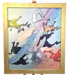 NICOLA NAIMO - DIPINTO ACRILICO  ASTRATTO  - MILANO 1976 - Imagen 1 de 6