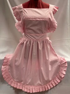 RETRO VINTAGE VICTORIAN STYLE FULL APRON / PINNY - CANDY PINK (FC182V) - Picture 1 of 8