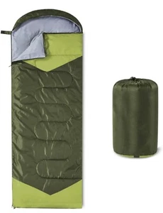 oaskys Camping Sleeping Bag - 3 Season Warm & Cool Weather - Summer Spring Fall - Picture 1 of 9