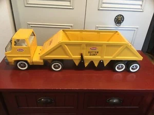 Vintage Tonka Bottom Dump Tractor Trailer Semi In Great Working Condition 1960’s - Picture 1 of 21