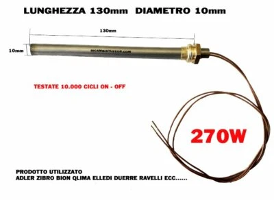 YES CANDELETTA RESISTENZA STUFA PELLET ADLER ZIBRO RAVELLI FOKO DUERRE CS THERMOS B