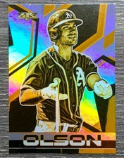 2021 Topps Fire Baseball Matt Olson #130 Gold Minted Oakland Athletics