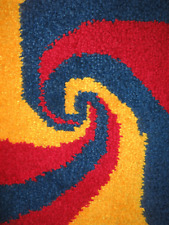 WANDTEPPICH " Farbstrudel" handgeknüpft 70er Jahre Vintage Wolle