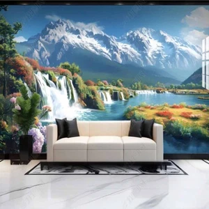 Fotomural no tejido papel pintado murales arte moderno paisaje de montañas de nieve 12185 - Imagen 1 de 3