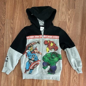 Kids MARVEL Full Zip Hoodie, Hulk, Captain America, Etc., Size 6 - Picture 1 of 8