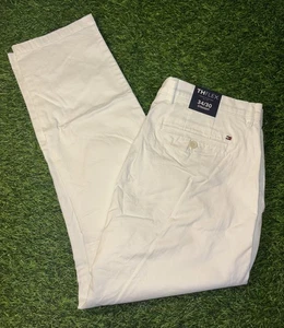 NWT TOMMY HILFIGER Men's TH Flex Stretch Straight Chino Pants White 34x30 - Picture 1 of 6