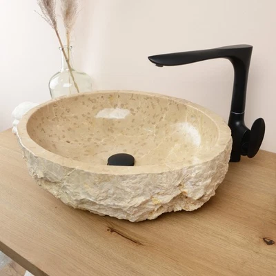 Marble Sink Erosi Cream 50 cm Bathroom Countertop Hand Basin Stone Living Pleasures - Image 1 of 4