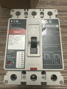 NIB - Eaton - HMCP150T4C - Molded Case Circuit Breaker - 150A, 3-Phases, 600V - Picture 1 of 7