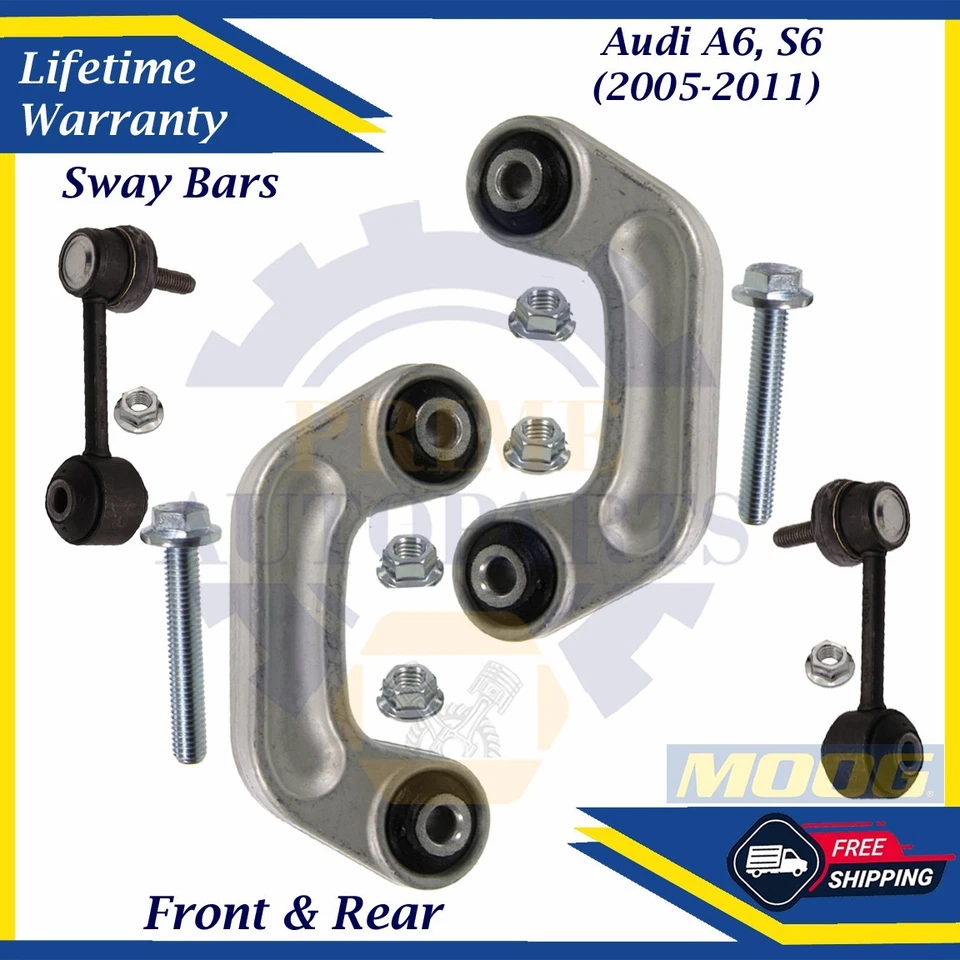 Barras estabilizadoras delanteras y traseras MOOG OEM para Audi A6/S6 2005-2011 garantía de por vida Foto 1 de 4