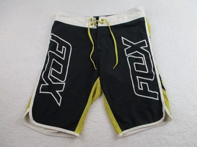 Pantalones Cortos Fox Head Board 29 Para Hombre Negro Amarillo Bañador Spandex Poliéster Logo Foto 1 de 4