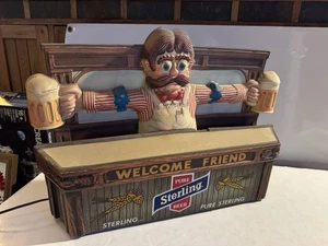 Letrero iluminado 3D vintage de cerveza pura de ley Welcome Friend Bartender - Imagen 1 de 19