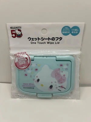 SANRIO ONE TOUCH WIPE Azul Hello Kitty 50 Aniversario Estuche Para Toallitas Limpiar Húmedo Foto 1 de 4