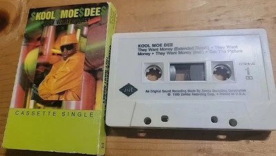 Kool Moe Dee "They Want Money" Cassette Tape single, (1989) Real Hip Hop Tested  - Image 1 of 3