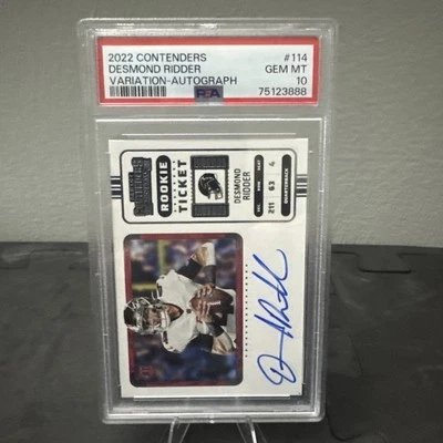 Desmond Ridder PSA 10 - 2022 Panini Contenders- Rookie Ticket Auto Variation 🔥 - Image 1 of 2