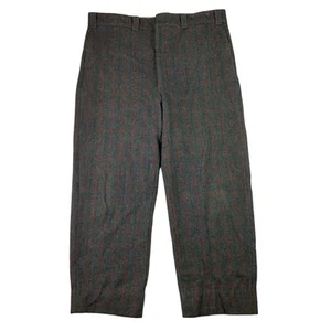 Woolrich 1990 Mackinaw VTG Mens 42x30 Gray Wool Tweed Straight Leg Hunting Pants - Picture 1 of 8