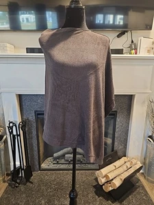 Barefoot Dreams Cozy Chic Lite Poncho Womens One Size Charcoal Gray Boat Neck - Picture 1 of 8