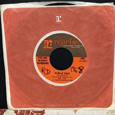 VG • Jimi Hendrix Experience Purple Haze /The Wind Cries Mary 1967 US 45 Reprise - Image 1 of 3