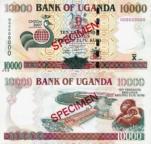 Uganda 2007 - 10000 shillings Pick 48s COMMEMORATIVE SPECIMEN - UNC RARE - Picture 1 of 1