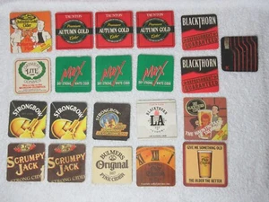 21 Assorted Cider Beer Mats: Strongbow, Scrumpy Jack, Taunton, Blackthorn etc - Foto 1 di 19