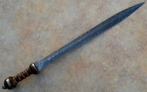 DAMASCUS Fancey handmade Rose Wood Handle GLADIUS Sword with Leather Sheath 28.5 - Picture 1 of 6