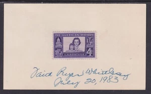 Faith Ryan Whittlesey, US Ambassador to Switzerland, signed American Woman stamp - Picture 1 of 1