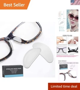 Clear Silicone Nose Cushions for Eyeglasses - 12 Pairs for Ultimate Comfort - Picture 1 of 9