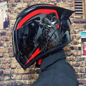 DOT Motorcycle Helmet Capacete Dual Lens Riding On Road Street Full Face Helmets - Picture 1 of 42