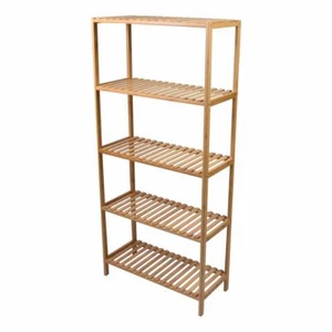 Bambusholzregal mit 5 Ebenen platzsparend robust filigran stabil 60x26x130 cm - Bild 1 von 6