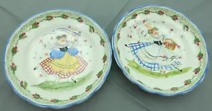 Pamela Silin Palmer Conejo Bailarín, Ovejas 10 Pulgadas Cuencos Usados en Excelente Condición De Colección - Imagen 1 de 8