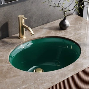 Ruvati Lavello Sottolavello 16x13" Bagno Ermarld Porcellana Verde - RVB0618EG REFRB - Foto 1 di 8