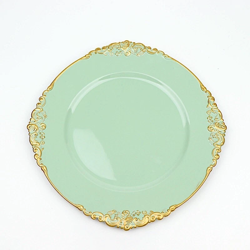 6 piezas 13" redondas con borde en relieve placas cargador boda mesa decoraciones Foto 1 de 2