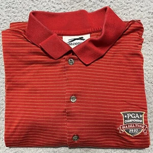 Vintage Slazenger PGA Championship Hazeltine Polo Shirt Mens Large Orange Golf - Picture 1 of 10