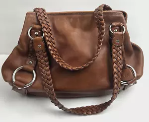 BANANA REPUBLIC borsa a mano hobo in pelle tracolla intrecciata borsa boho western - Foto 1 di 24