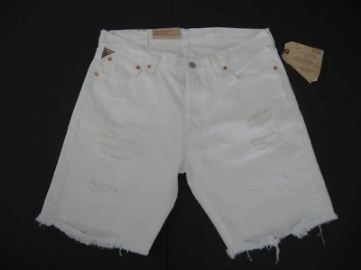 Pantalones Cortos Rasgados DENIM & SUPPLY RALPH LAUREN Para Hombre Blancos Bedford Calce Recto 33 Foto 1 de 4
