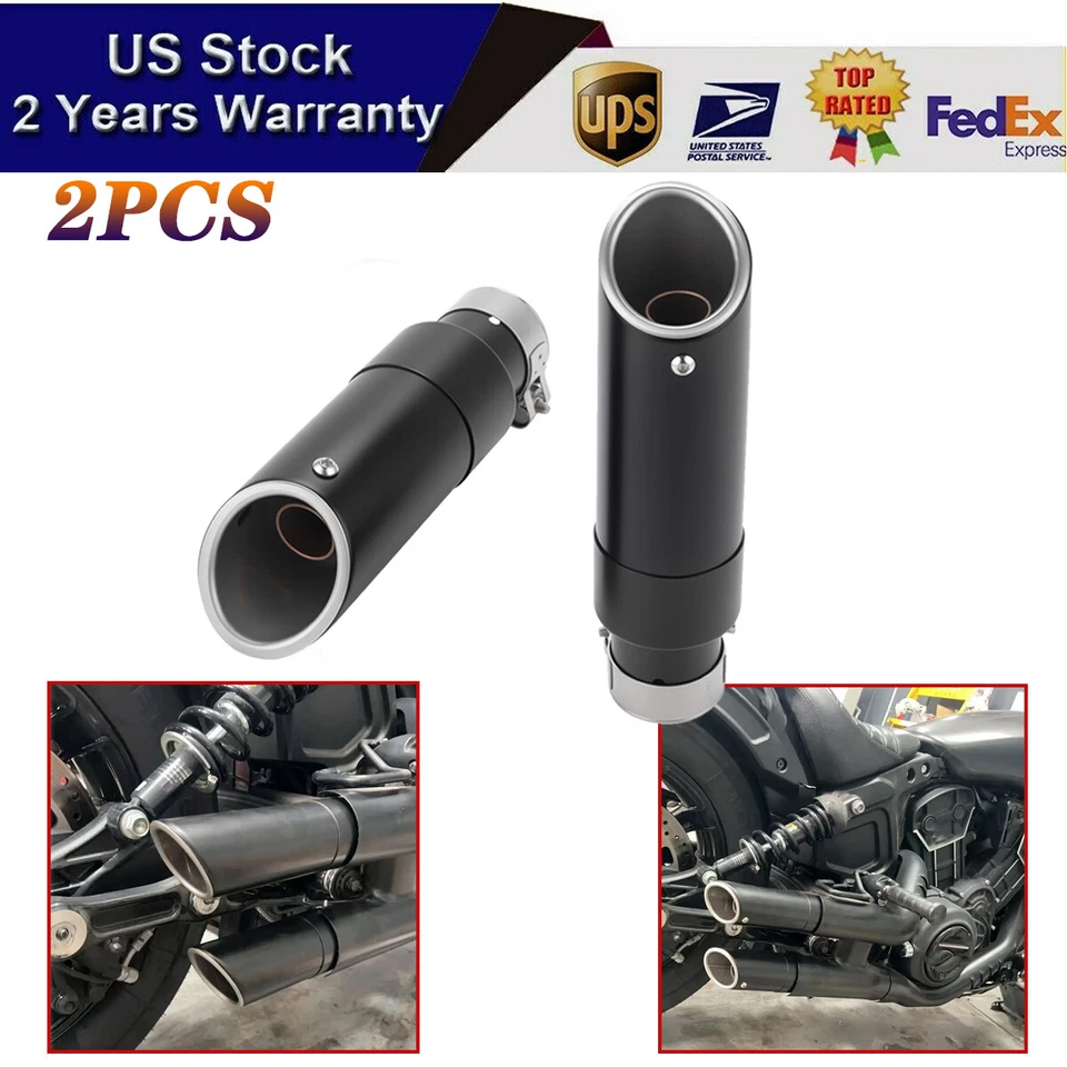 2X Exhaust muffler Tail Pipes For Indian Scout Sixty Rogue Bobber 2015-2024 2025 Foto 1 de 4