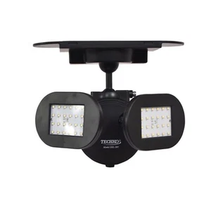 Black Outdoor Integrated LED Solar Motion Sensing Security Flood Light - Twin - Picture 1 of 11