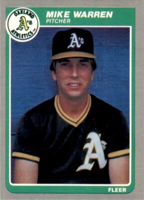 1985 Fleer Baseball Mike Warren . Oakland Athletics #435 - Image 1 of 2