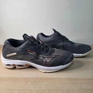 Mizuno Wave Lightning Z7 Shoes W10 Ebony Rose Gold Netball Basketball Volleyball - Picture 1 of 14