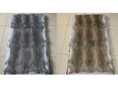 Real Fur Throw Rabbit Skin Fur Rug Blanket Pelt Fur Whole Hide Leather 22x43inch