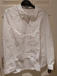 Alexander Jordan Shirt Damen XL weiß mit Knopfleiste Tab-Taschen mit Kragen brandneu mit Etikett - Bild 1 von 5